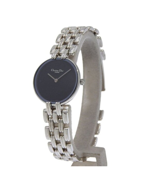 Dior Bakira Stainless Steel Silver Quartz Analog Display Black Dial Watch main image 6